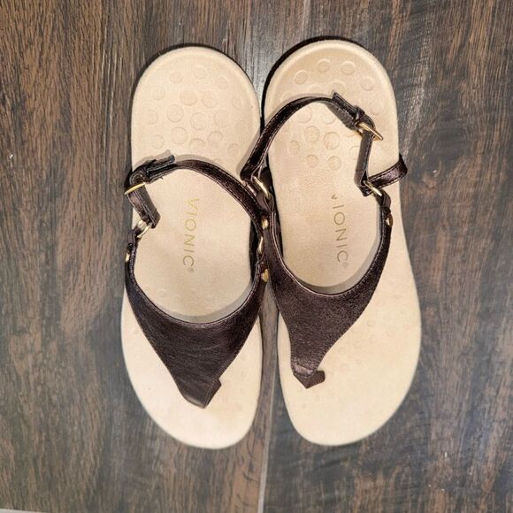 Vionic Women's Metallic Brown Sandals - Picture 2 of 5